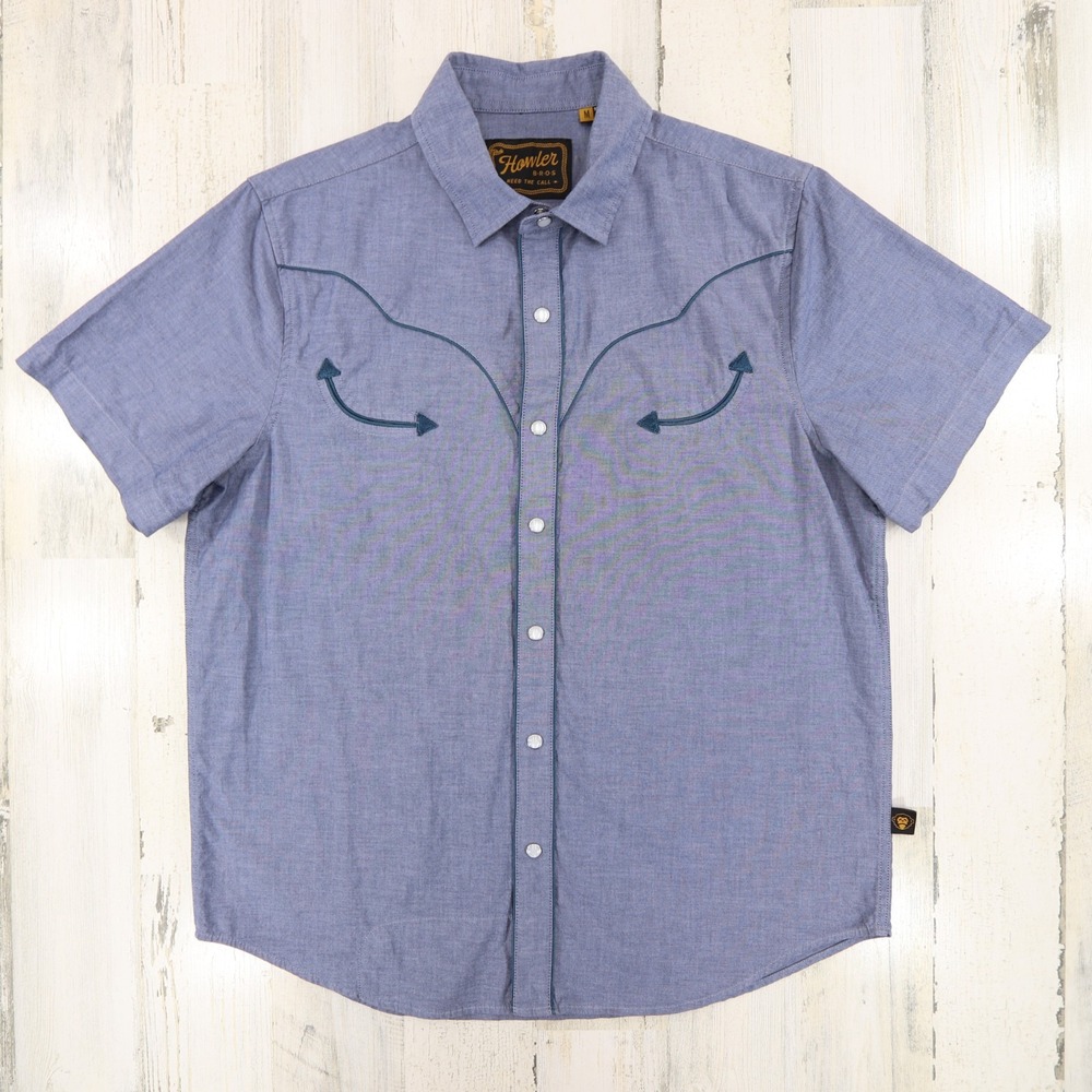 Howler Brothers Shirt Mens Medium Broncbuster Pearl Snap Western Short Sleeve